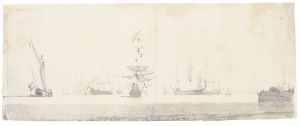 Willem van de Velde the Younger - Shipping On A Calm Sea
